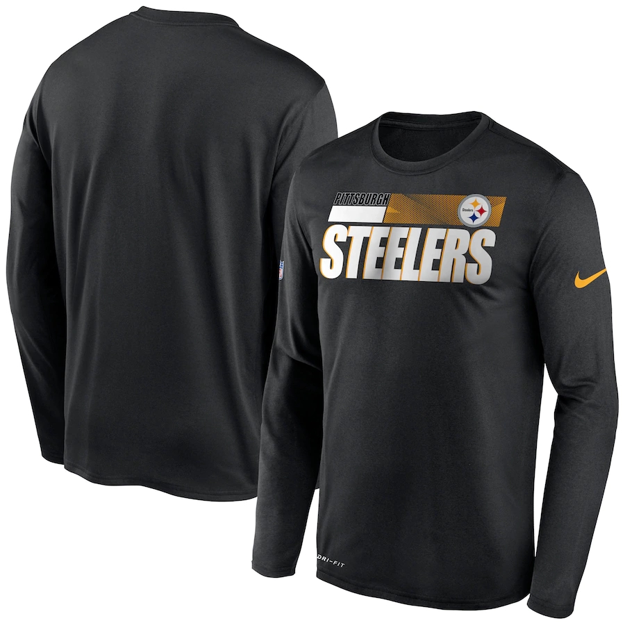 Men's Pittsburgh Steelers 2020 Black Sideline Impact Legend Performance Long Sleeve T-Shirt